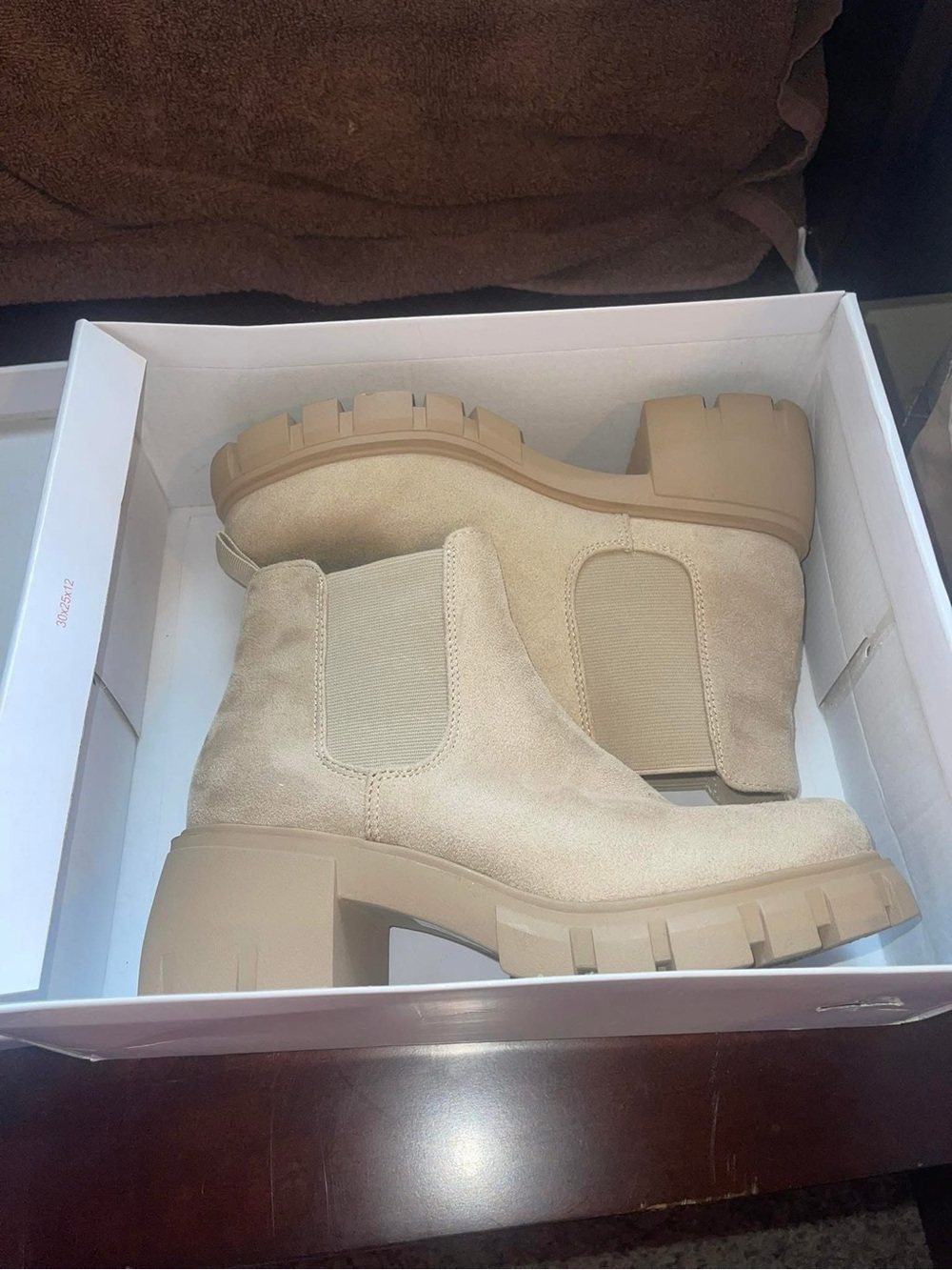 Soda Beige Chunky Chelsea Booties